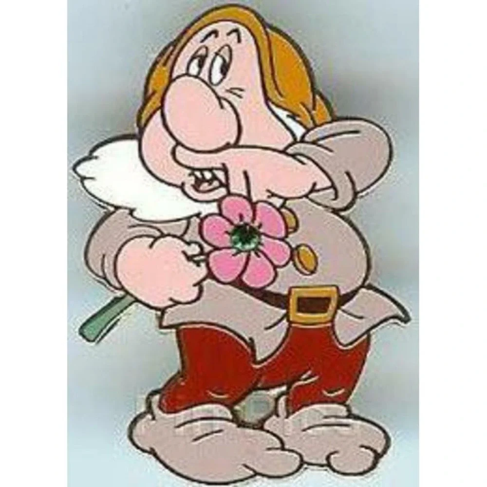 Disney Snow White Dwarf‎ Sneezy Jeweled Flower HKDL Hong Kong Pin 52652